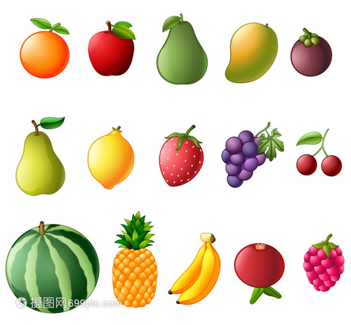 卡通可爱的水果